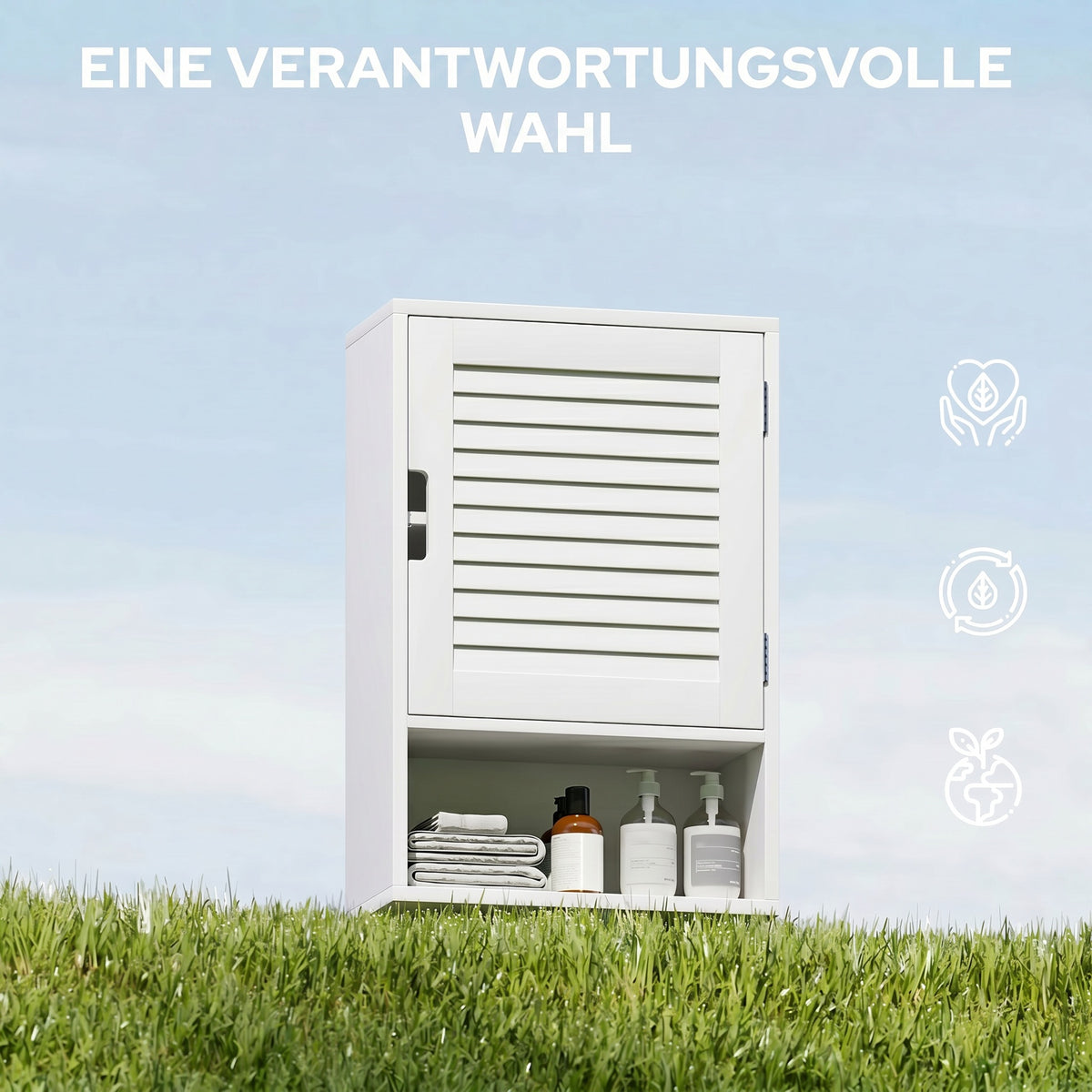 Badezimmer-Wandschrank mit Tür und verstellbarem Regal