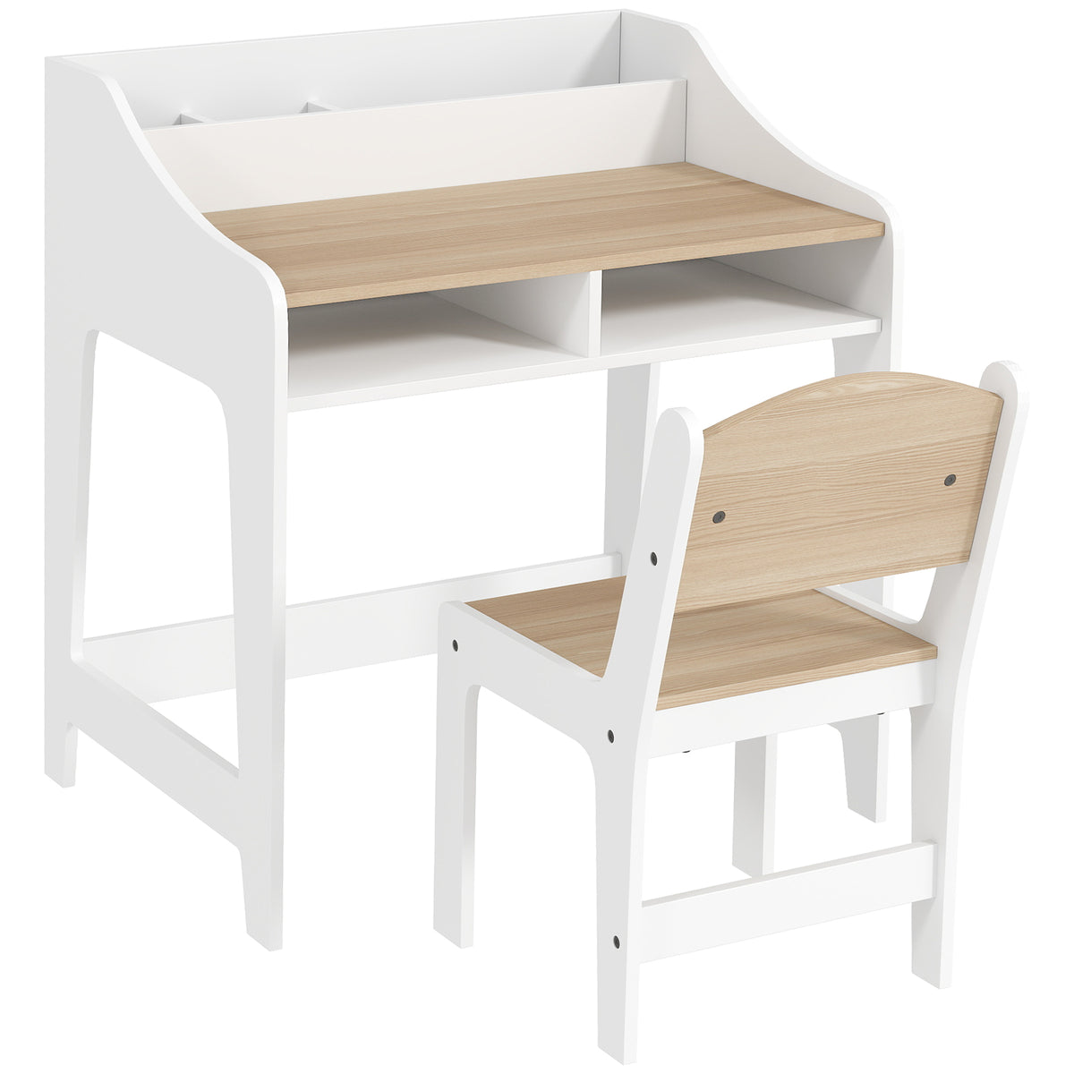 Kinderschreibtisch-Set mit Stuhl und Stauraum