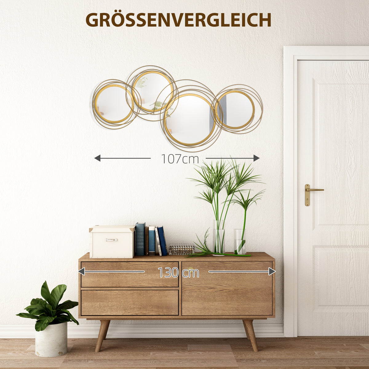 Wandspiegel-Set mit vier runden Spiegeln