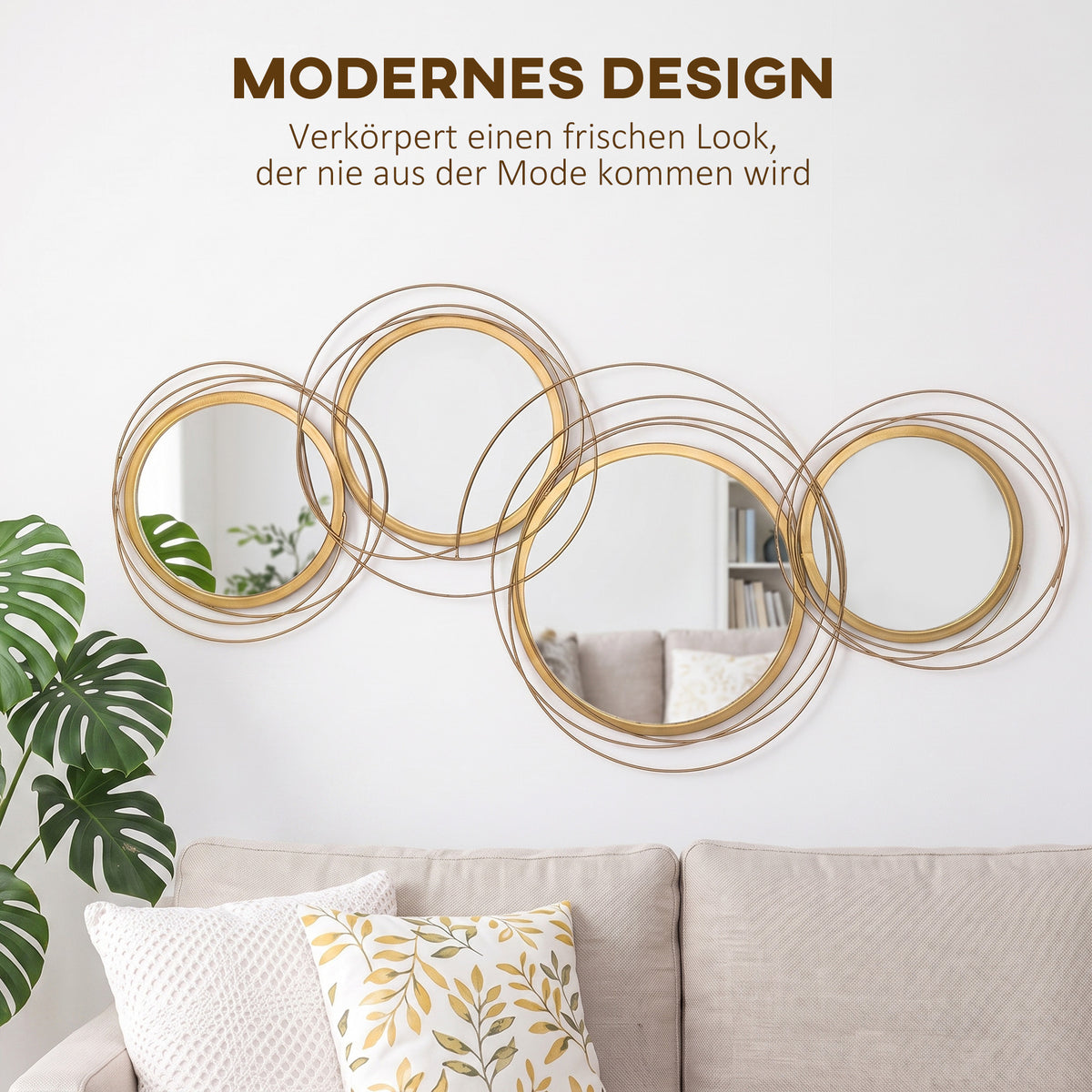 Wandspiegel-Set mit vier runden Spiegeln