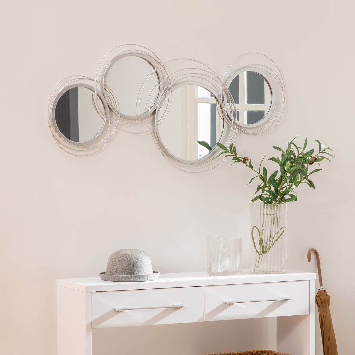 Wandspiegel-Set mit vier runden Spiegeln