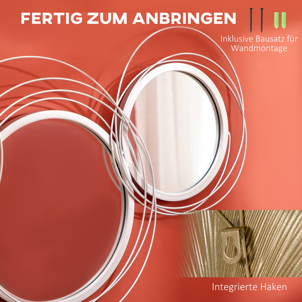 Wandspiegel-Set mit vier runden Spiegeln