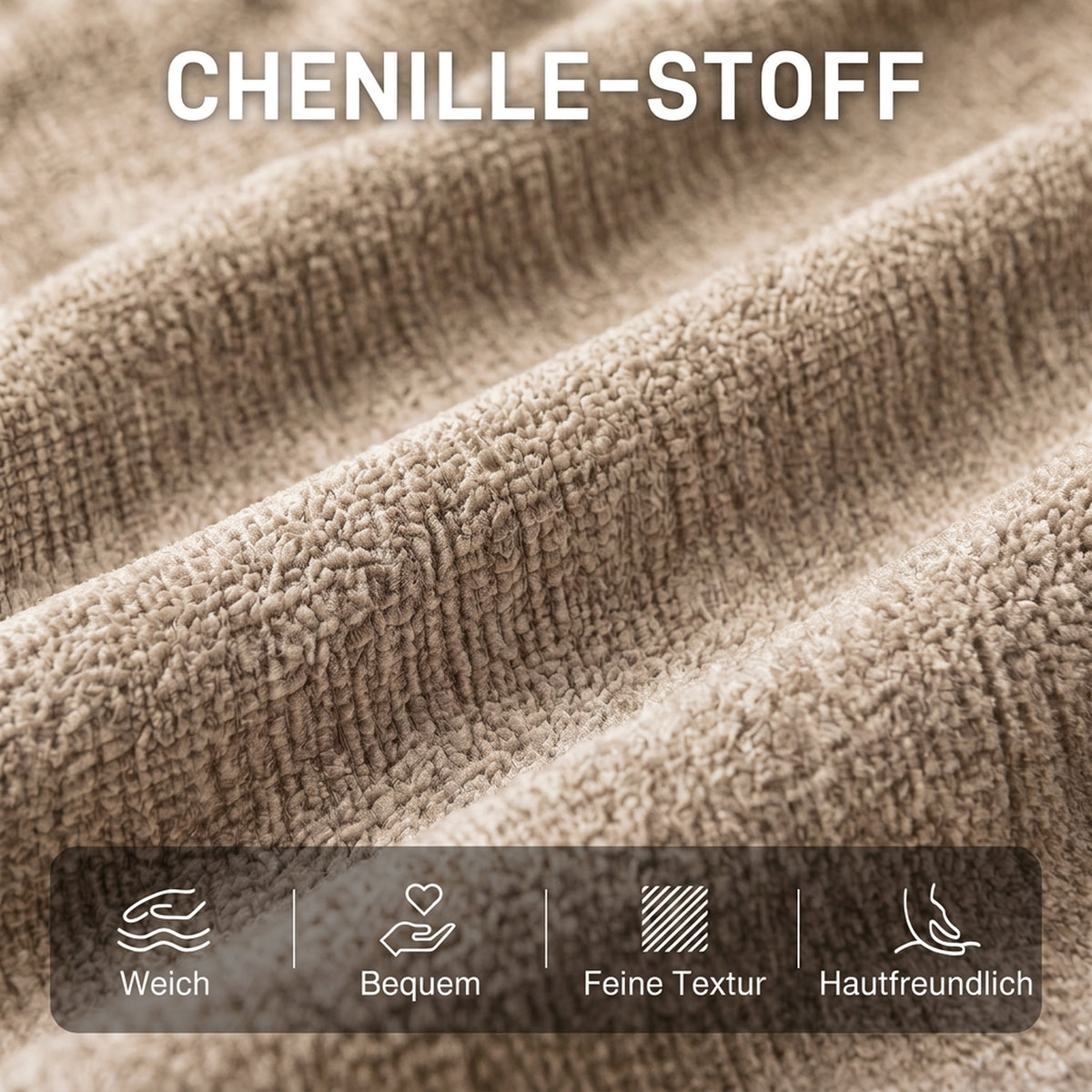 Drehbarer Chenille-Loungesessel mit Fußhocker