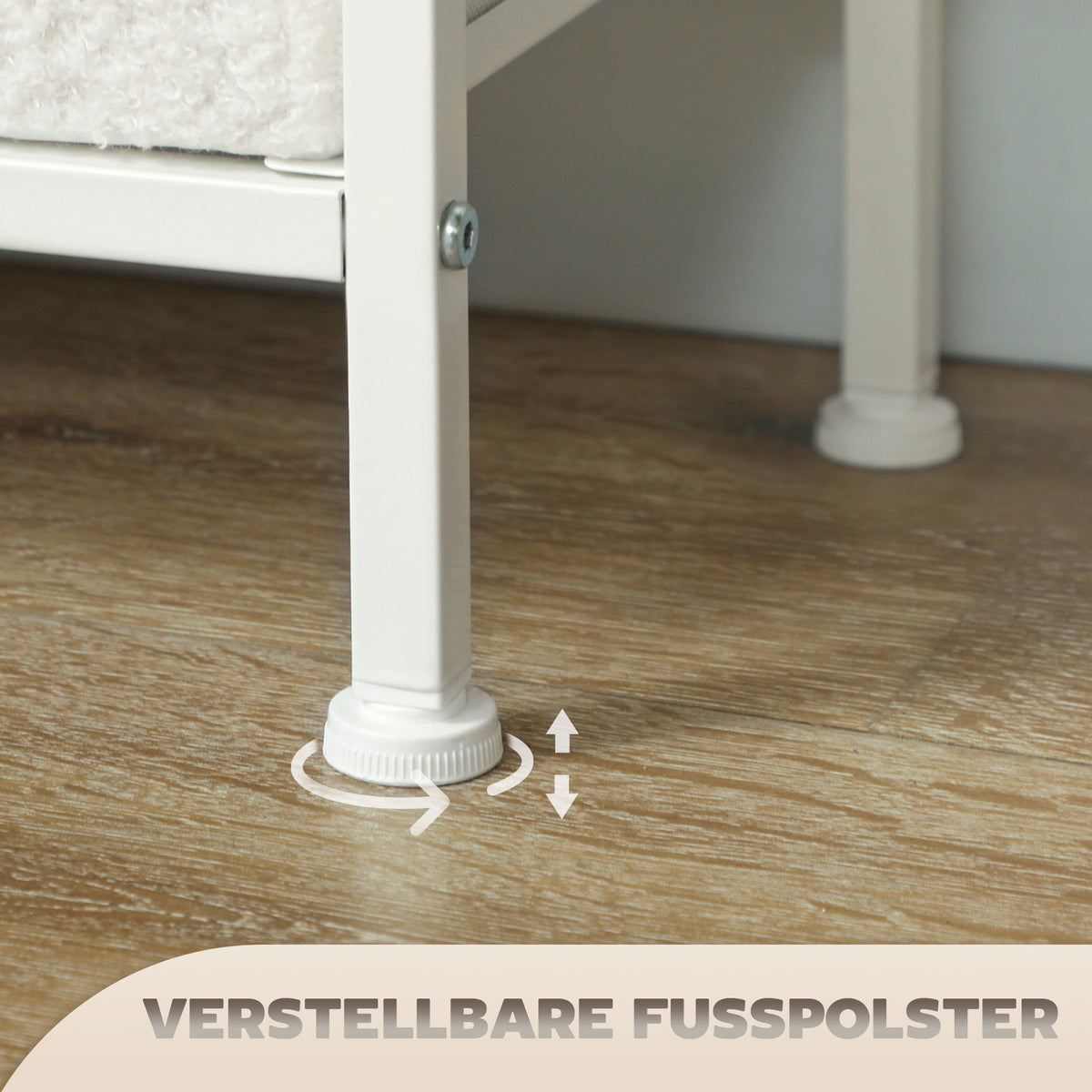 Stoffkommode mit 9 Schubladen und Stahlrahmen