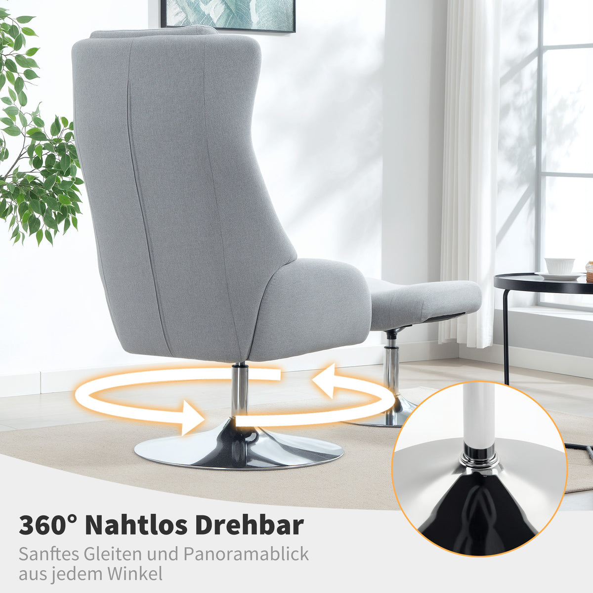 Drehbarer Relaxsessel mit Fußhocker