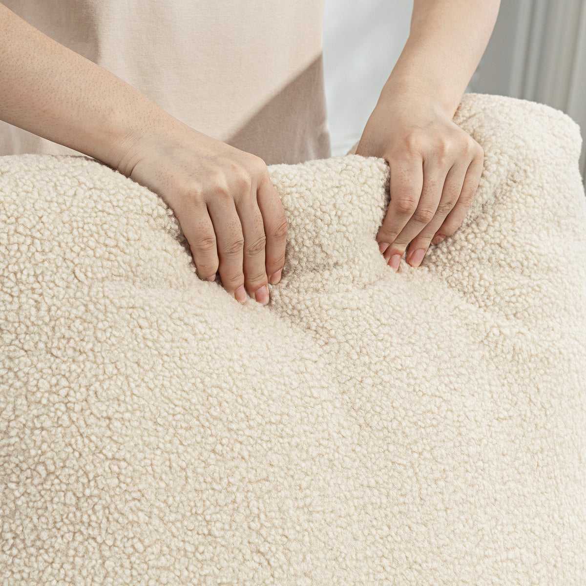 Relaxsessel mit Fleece-Bezug, 360° drehbar und verstellbar