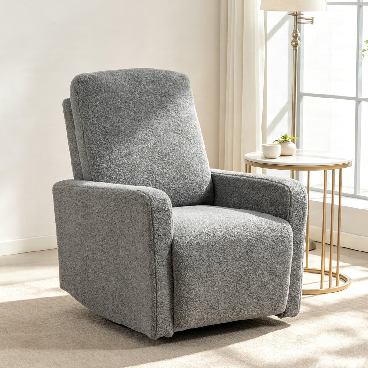 Relaxsessel mit Fleece-Bezug, 360° drehbar und verstellbar