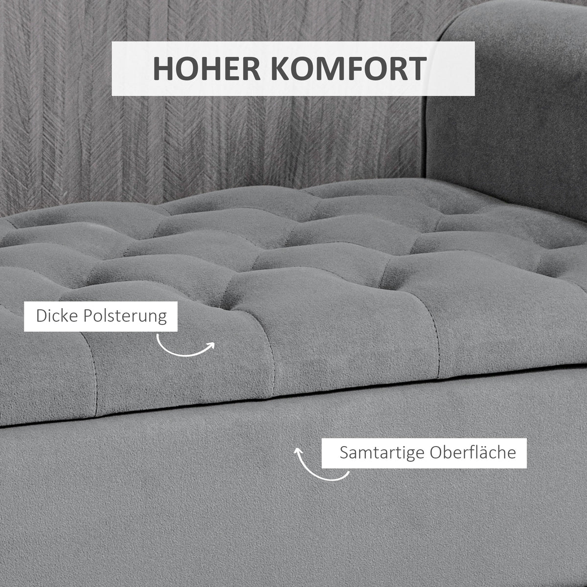 Polsterbank mit Stauraum und Knopfheftung