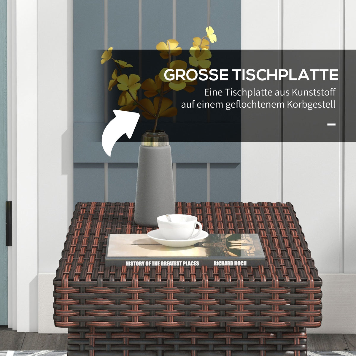 Garten-Beistelltisch aus Polyrattan