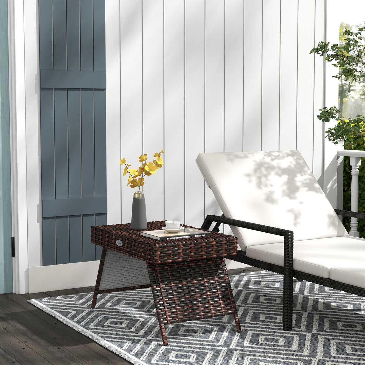 Garten-Beistelltisch aus Polyrattan
