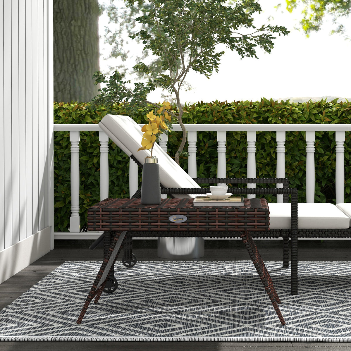 Garten-Beistelltisch aus Polyrattan