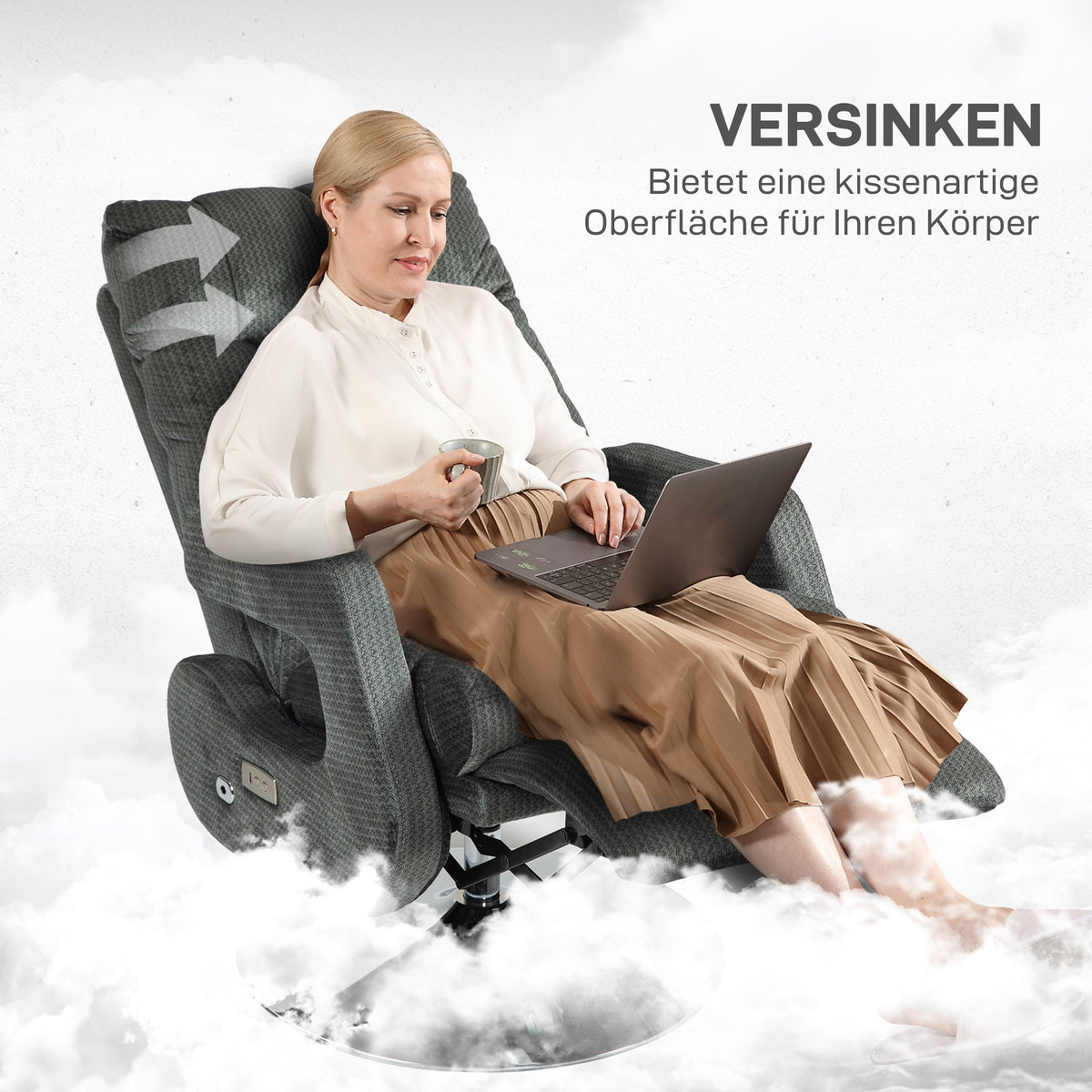 Elektrischer Relaxsessel mit Drehfunktion und USB