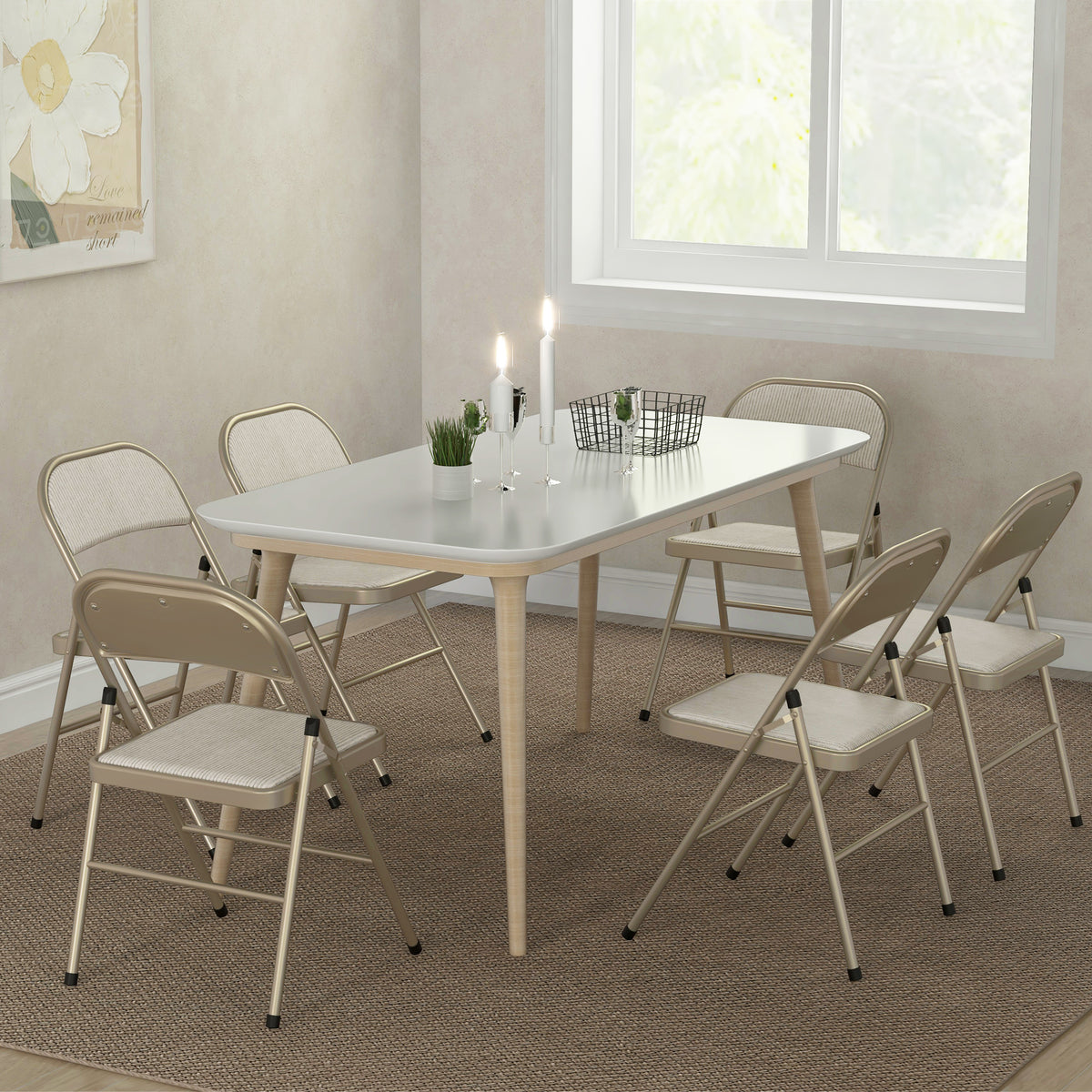 Klappstühle im 6er-Set mit gepolsterter Sitzfläche