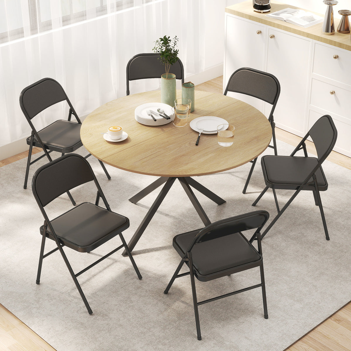 Klappstühle 6er-Set mit Stahlgestell