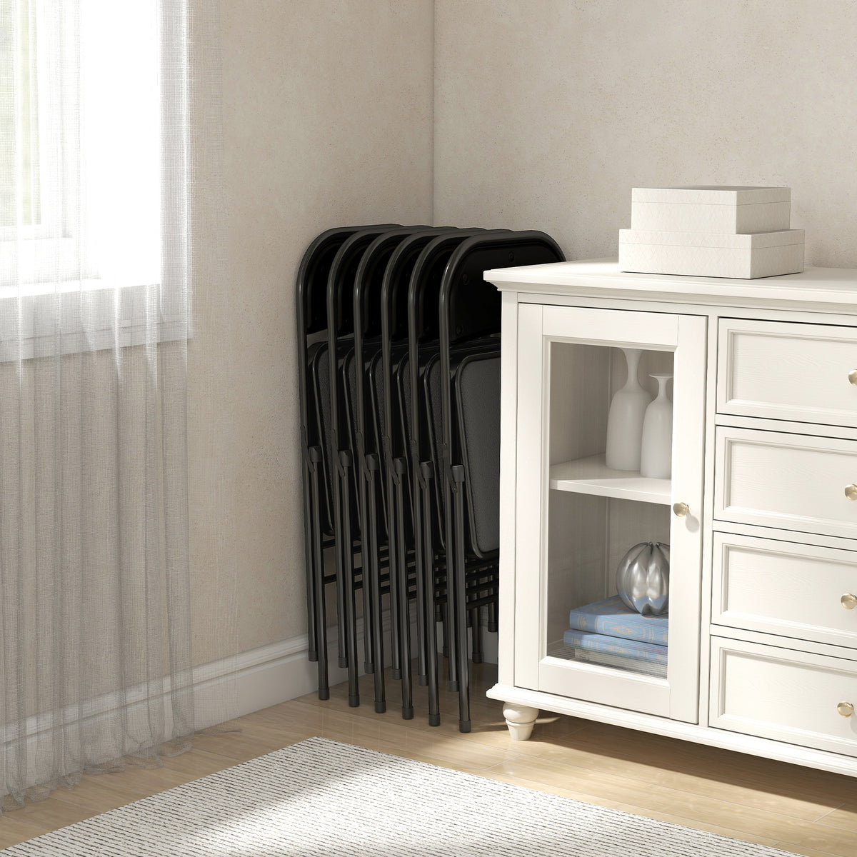 Klappstühle 6er-Set mit Stahlgestell
