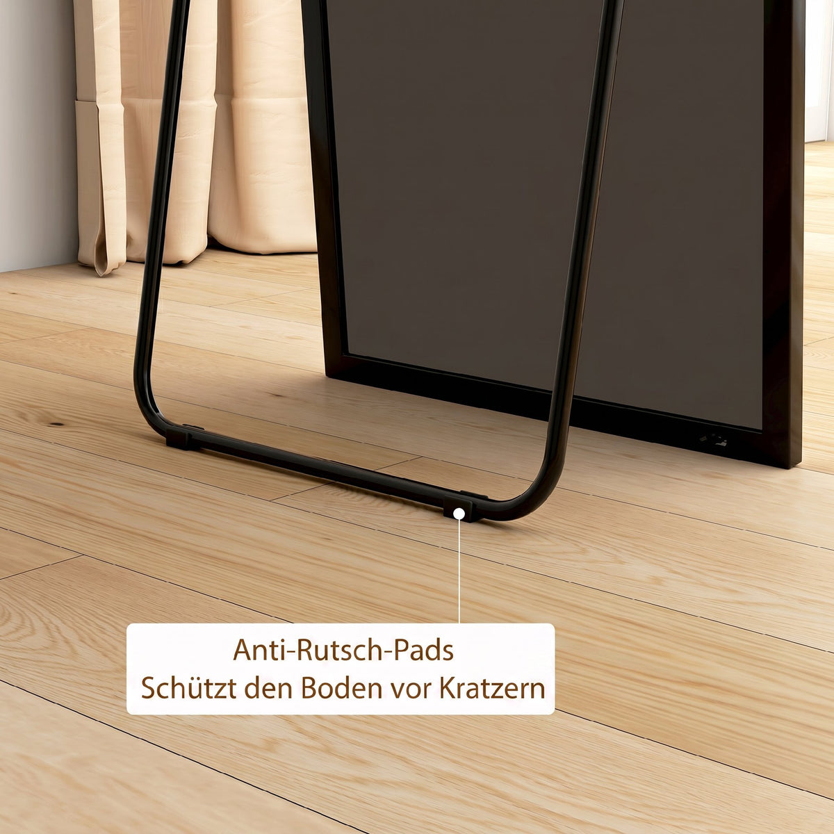 Ganzkörperspiegel mit Aluminiumrahmen und Ständer