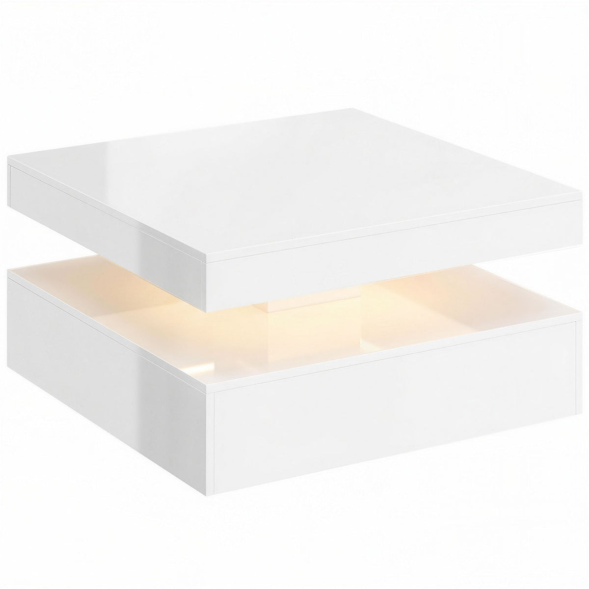 LED-Couchtisch mit offenem Stauraum und Fernbedienung