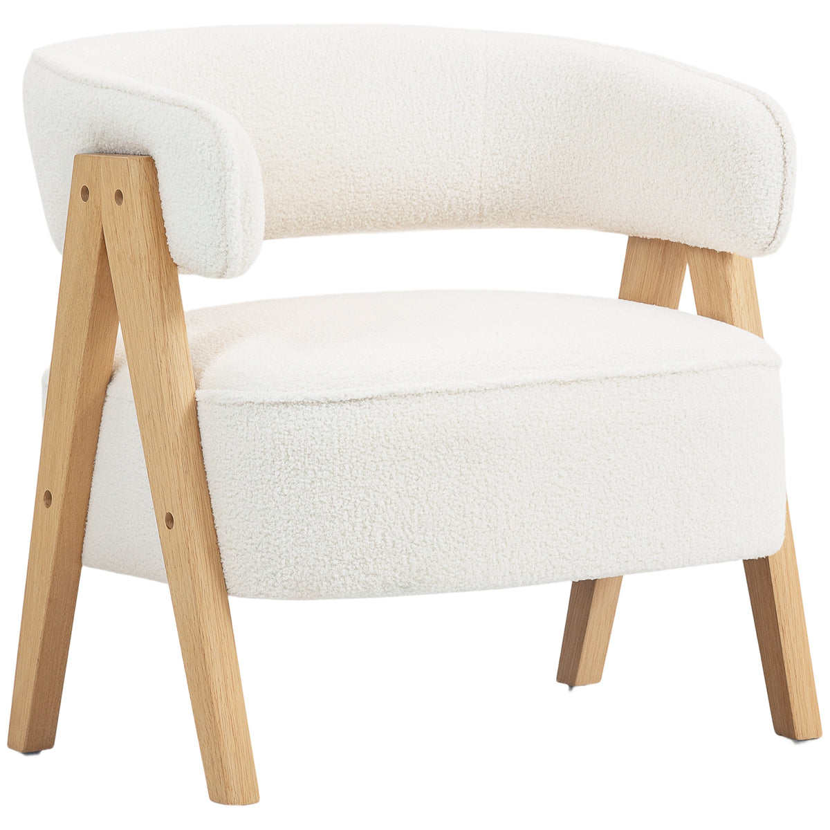 Polstersessel mit Fleece-Bezug und Holzbeinen