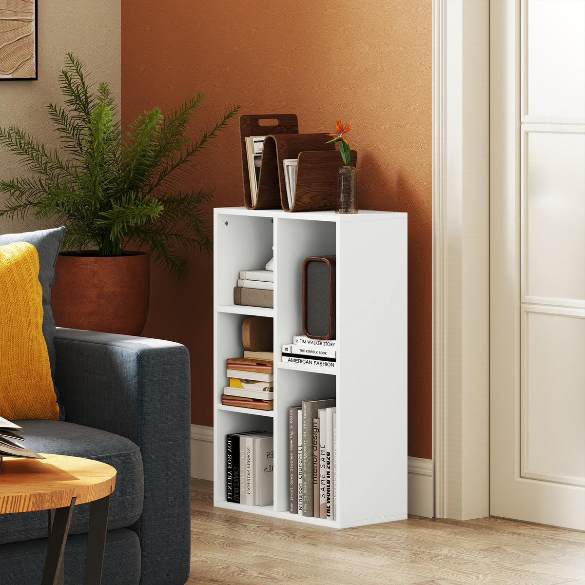 Bücherregal mit 5 oder 8 offenen Fächern