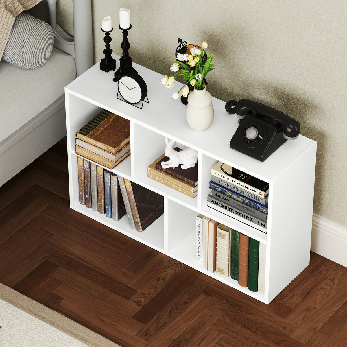 Bücherregal mit 5 oder 8 offenen Fächern