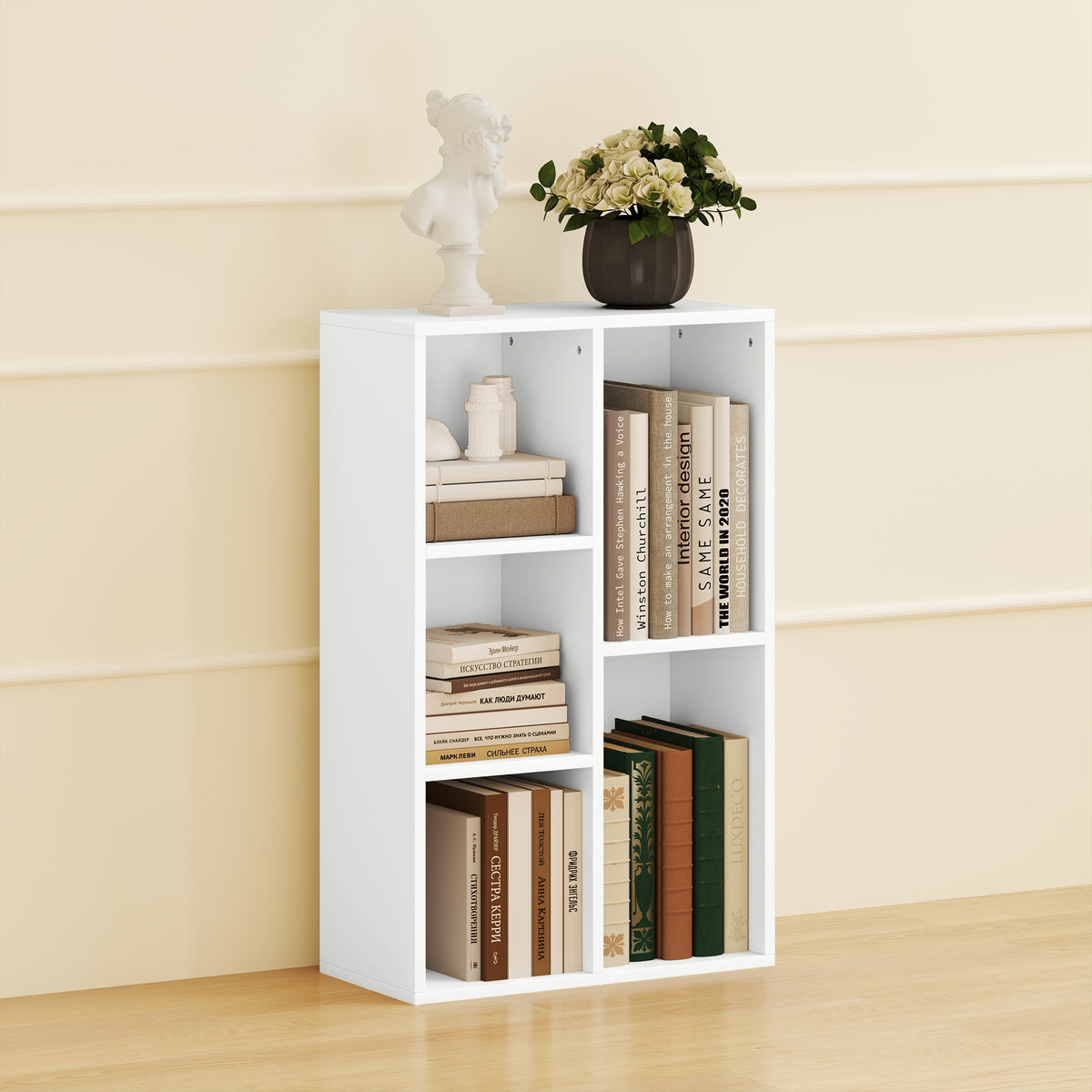 Bücherregal mit 5 oder 8 offenen Fächern
