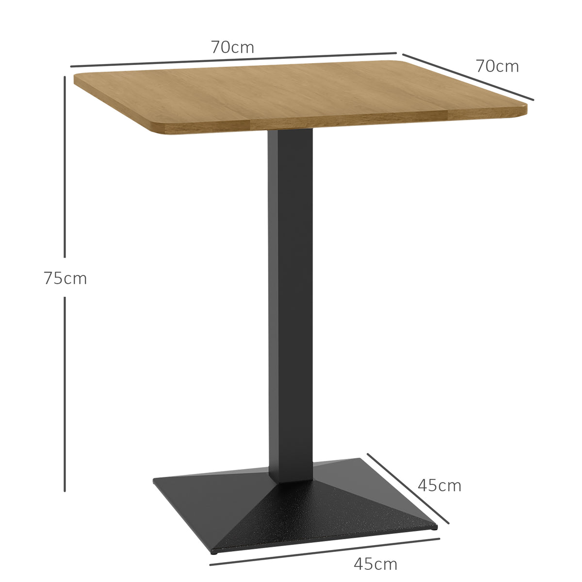 Quadratischer Esstisch für zwei Personen mit Stahlgestell