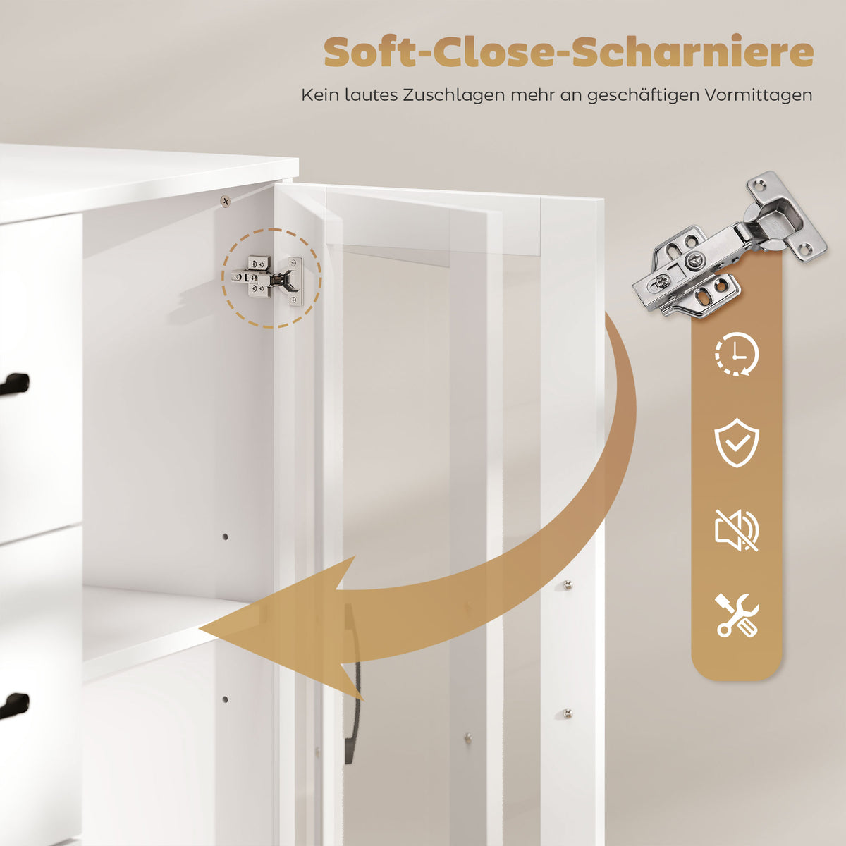 Sideboard mit 3 Schubladen und 2 Glastüren