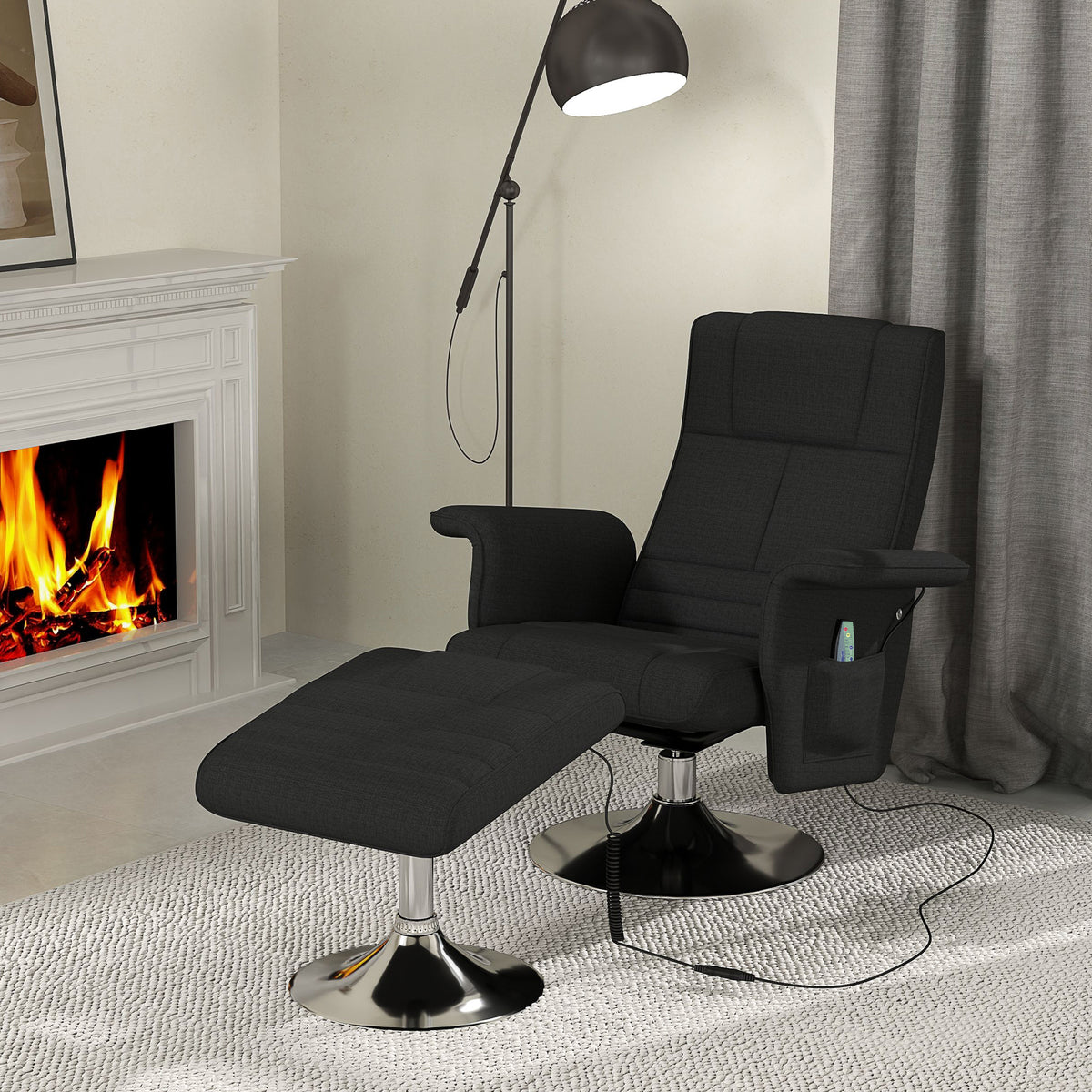 Massagesessel mit Hocker und 8-Punkt-Massage