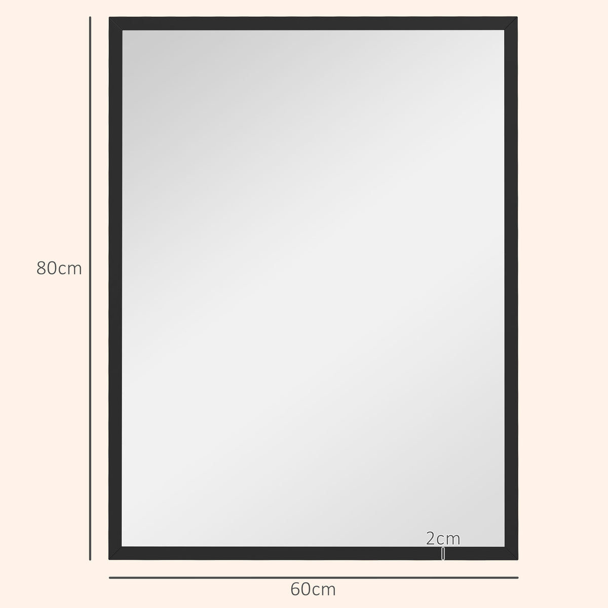 Rechteckiger Wandspiegel mit MDF-Rahmen