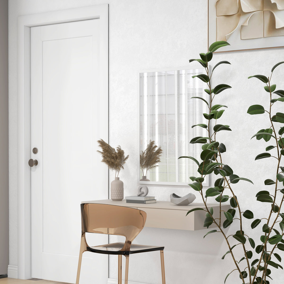 Rechteckiger Wandspiegel mit MDF-Rahmen