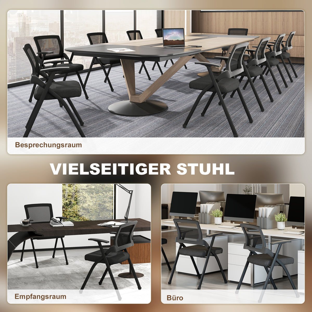 2er-Set Klappstühle mit Netzrückenlehne