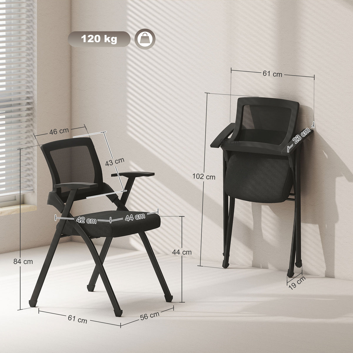 2er-Set Klappstühle mit Netzrückenlehne
