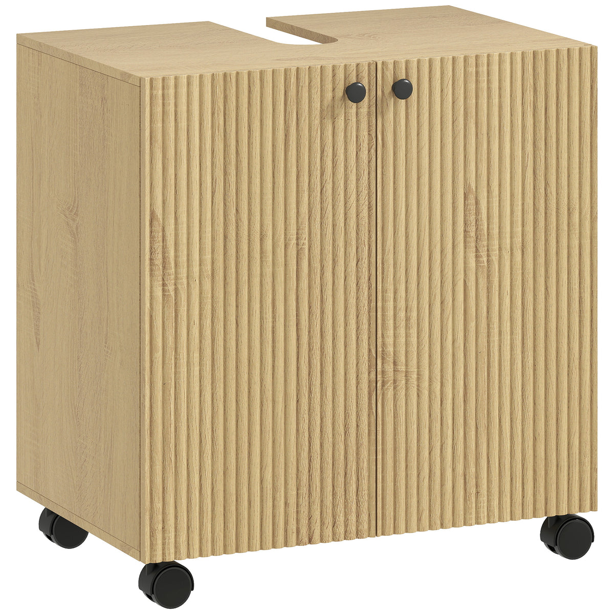 Waschbeckenunterschrank mit Rollen und verstellbarem Regal
