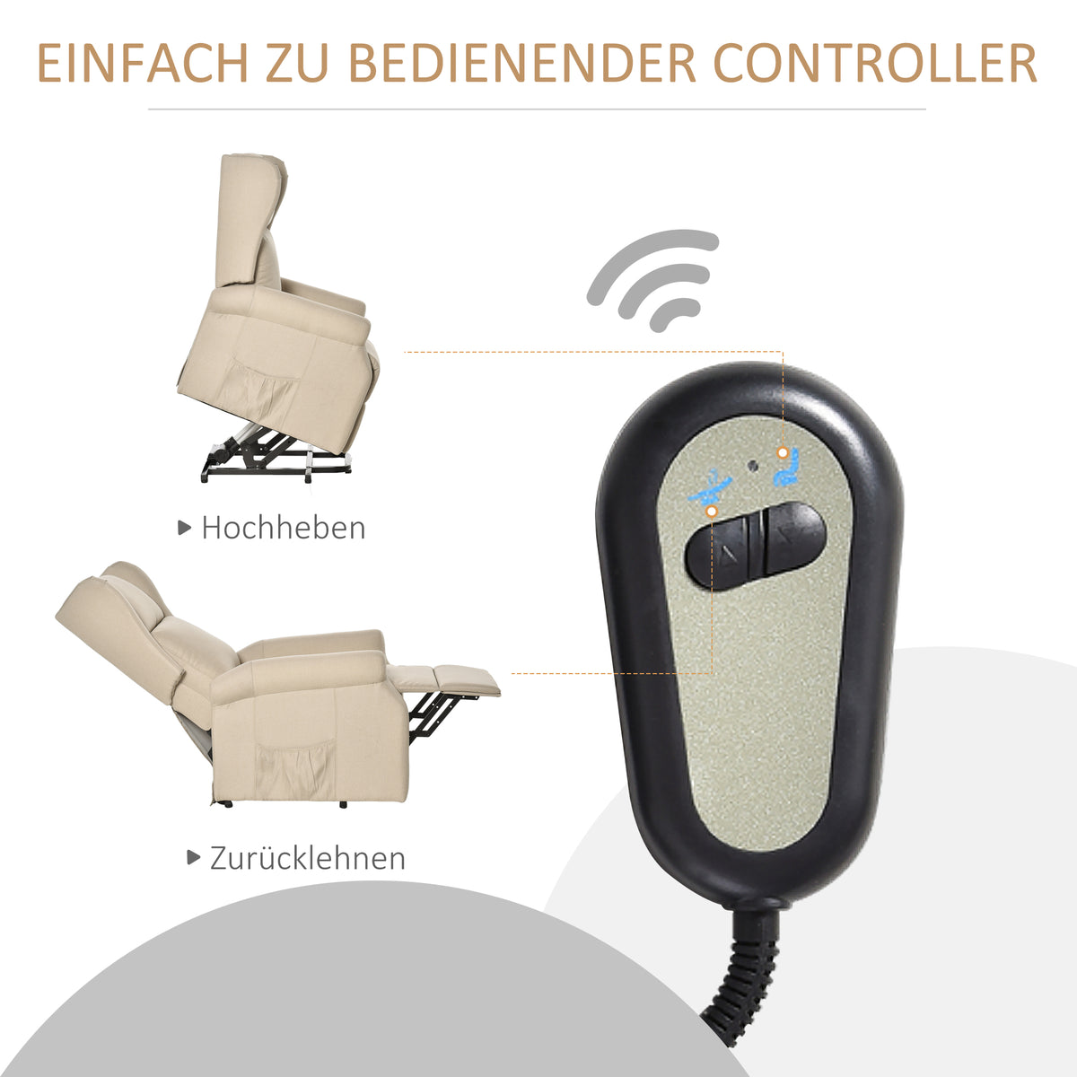 Elektrischer Aufstehsessel mit Liegefunktion