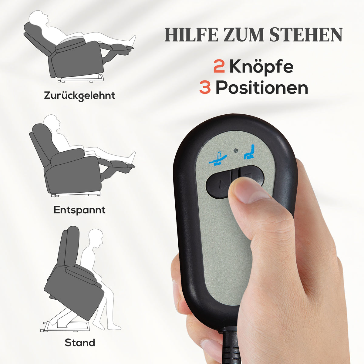 Elektrischer Aufstehsessel mit Liegefunktion