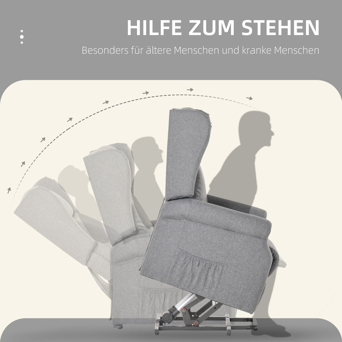 Elektrischer Aufstehsessel mit Liegefunktion
