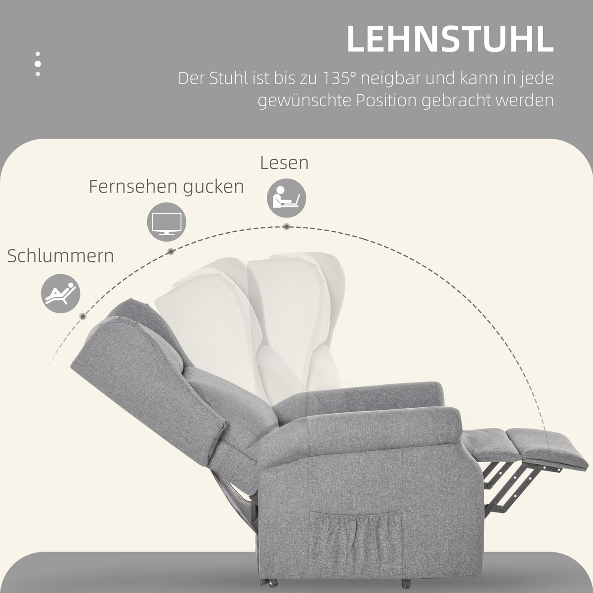 Elektrischer Aufstehsessel mit Liegefunktion