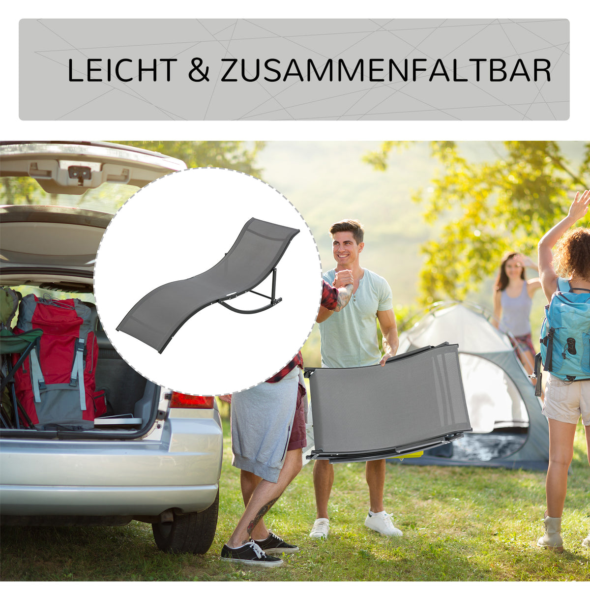 2er-Set Sonnenliegen aus Aluminium, faltbar