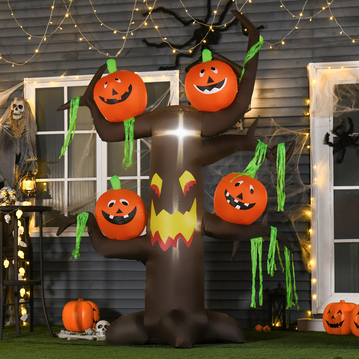 Aufblasbarer Halloween-Geisterbaum mit LED-Beleuchtung
