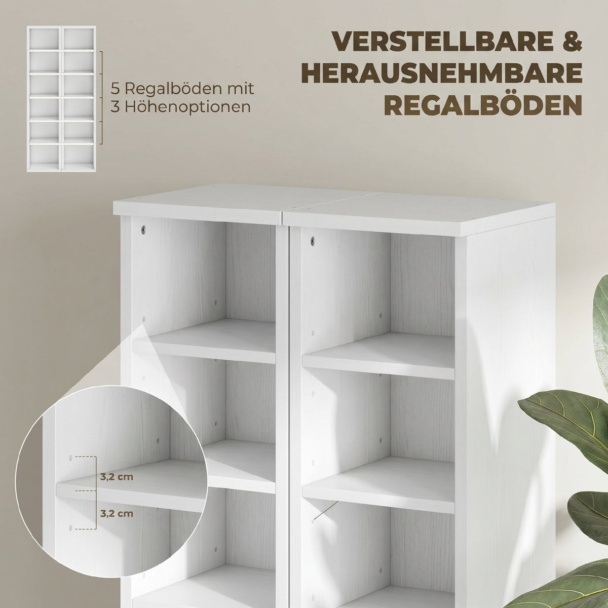 CD-Regale im 2er-Set mit verstellbaren Böden