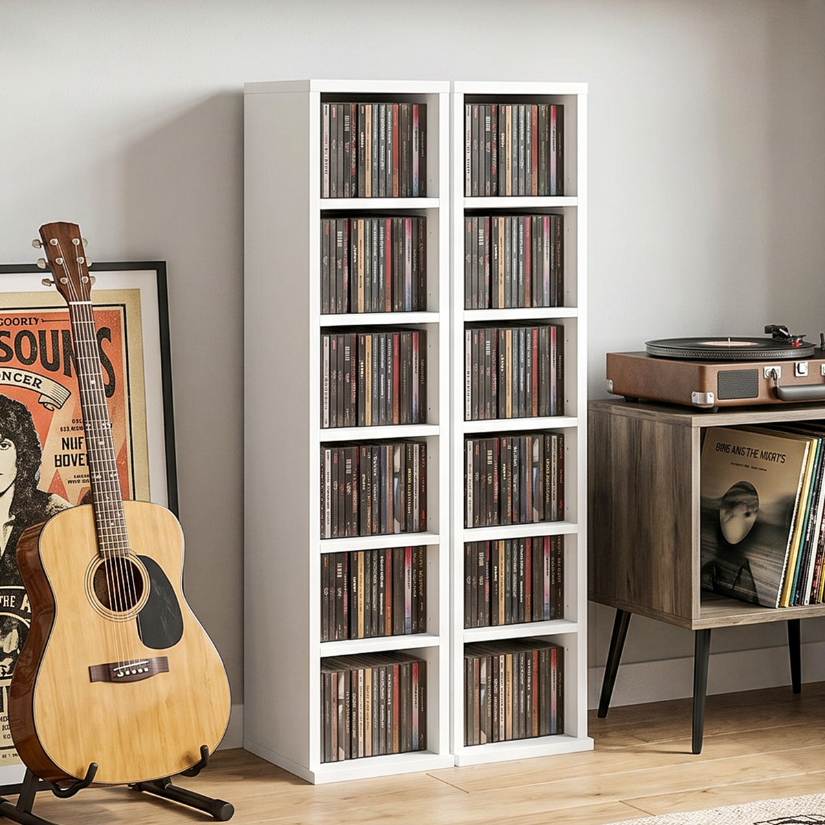 CD-Regale im 2er-Set mit verstellbaren Böden