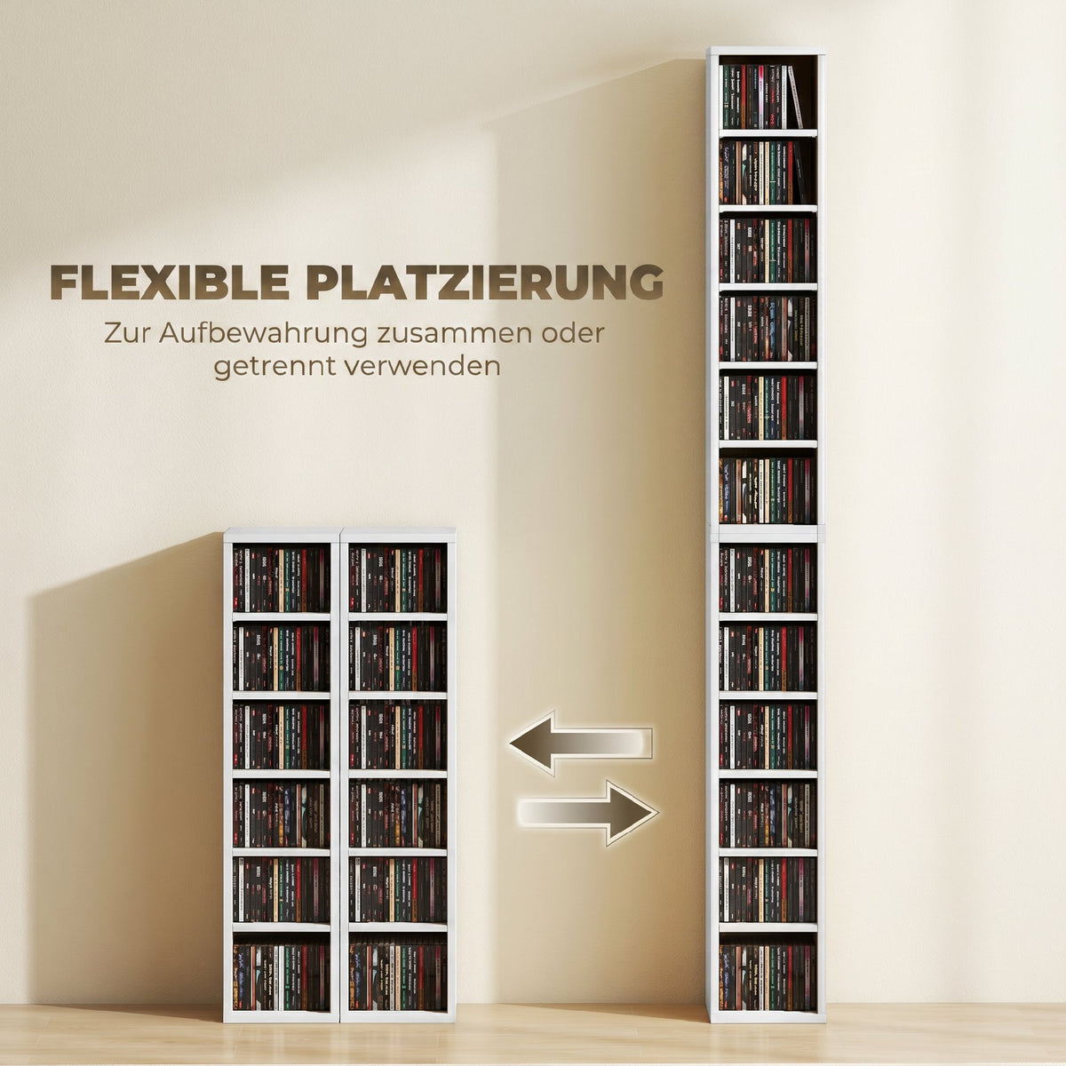 CD-Regale im 2er-Set mit verstellbaren Böden