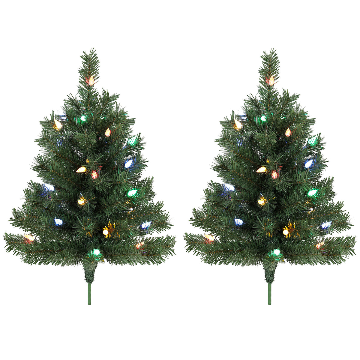 Weihnachtsbaum-Set mit bunten LEDs und Erdspießen