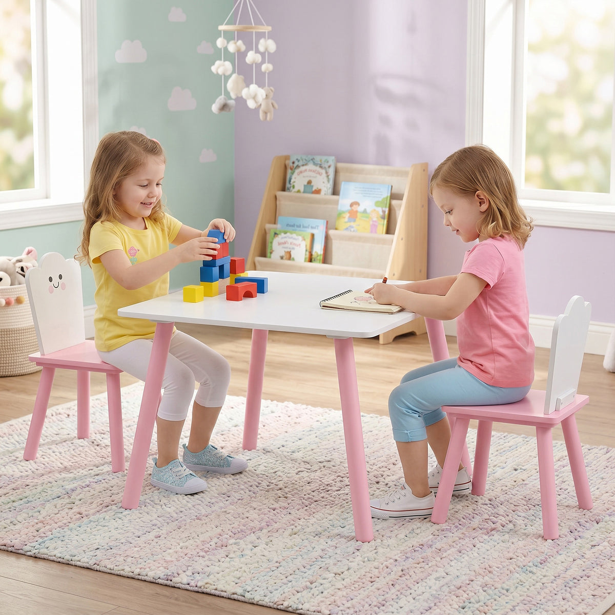 Kindertisch mit zwei Stühlen, 3-teilig