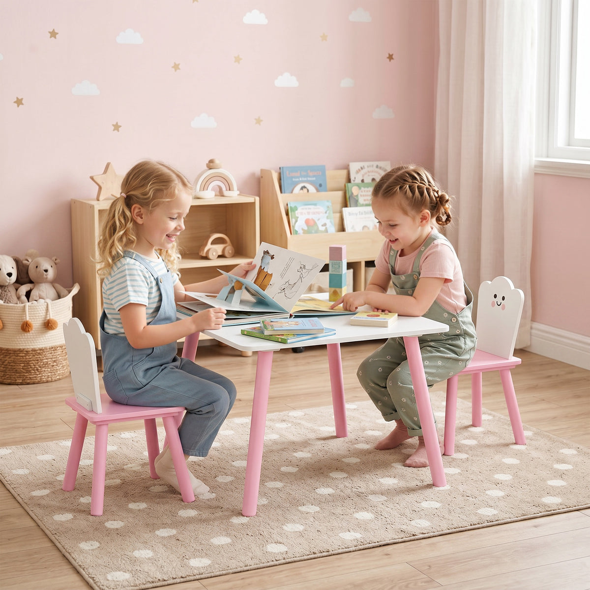 Kindertisch mit zwei Stühlen, 3-teilig
