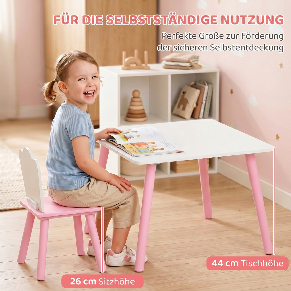 Kindertisch mit zwei Stühlen, 3-teilig