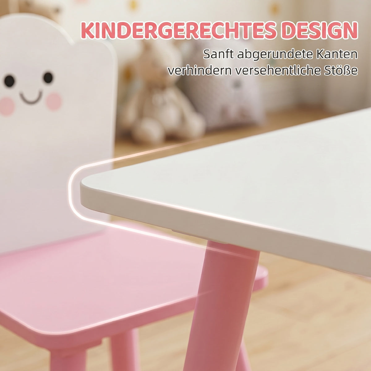 Kindertisch mit zwei Stühlen, 3-teilig