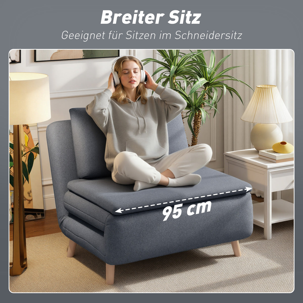 3-in-1 Schlafsessel mit verstellbarer Rückenlehne