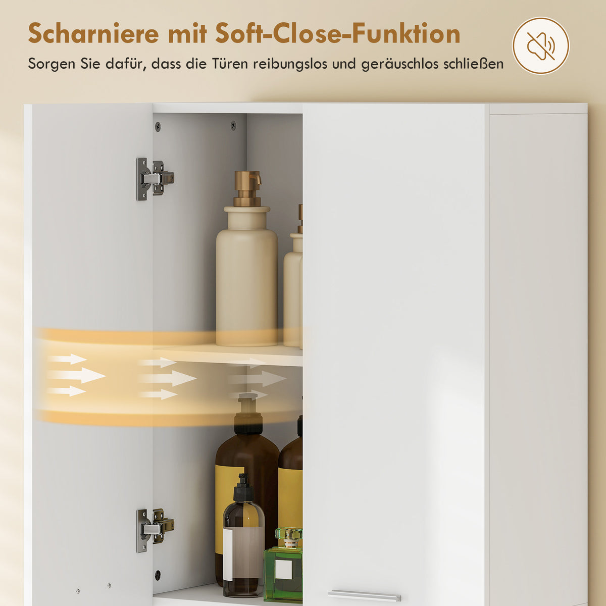 Badezimmerschrank mit Wäschekorb und Soft-Close
