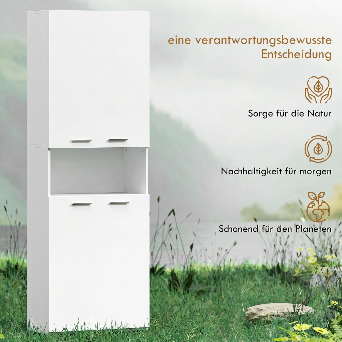 Badezimmerschrank mit Wäschekorb und Soft-Close